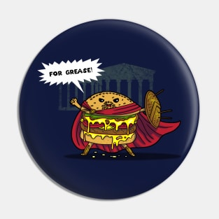 Funny Kawaii Burger Spartan 300 Cute Hamburger Pin