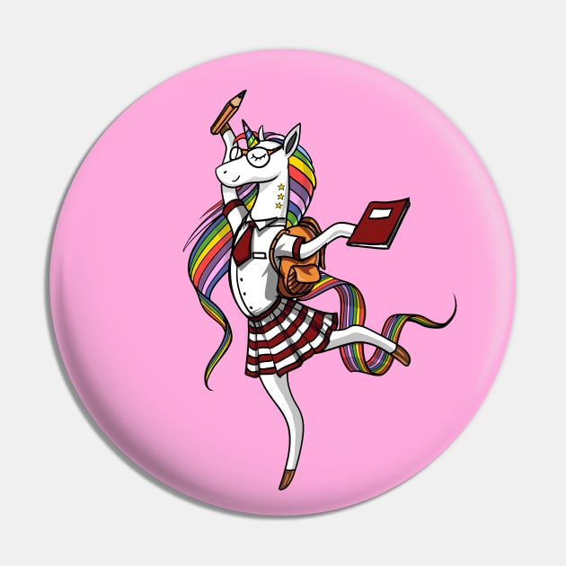 Unicorn Schoolgirl Pin by underheaven