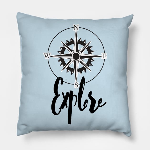 explore compass Pillow by Lindseysdesigns