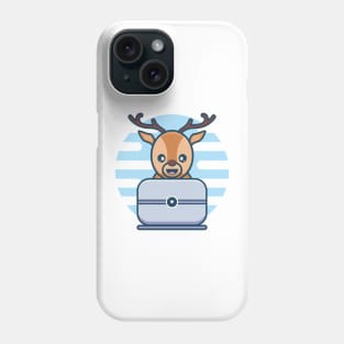 Cute Deer Character Playing Personal Computer Phone Case