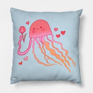 Jellyfish and tulip Pillow