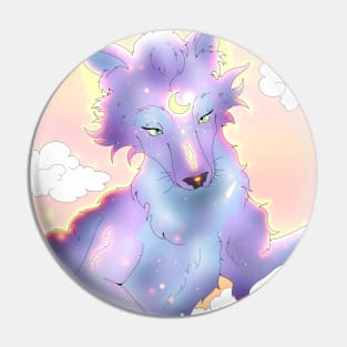 Light wolf dog Pin