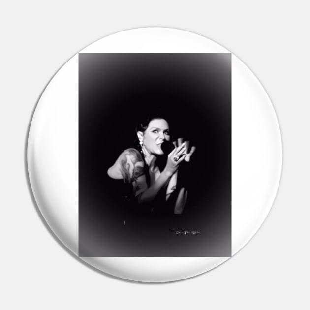 Beth Hart - Portrait - Black and White - Vignette Pin by davidbstudios