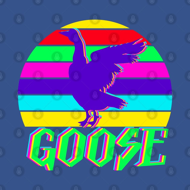 GOOSE 80s Neon Retro Vintage Sunset by GypsyBluegrassDesigns