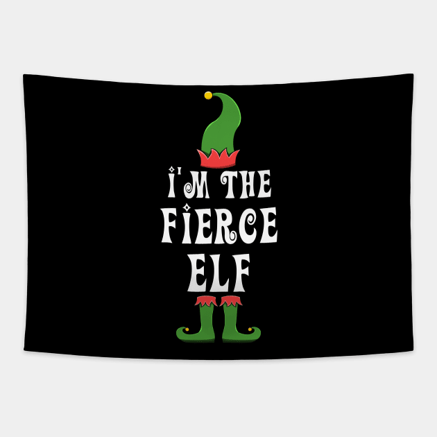 Fierce Elf Costume for Matching Family Christmas Group Tapestry by jkshirts