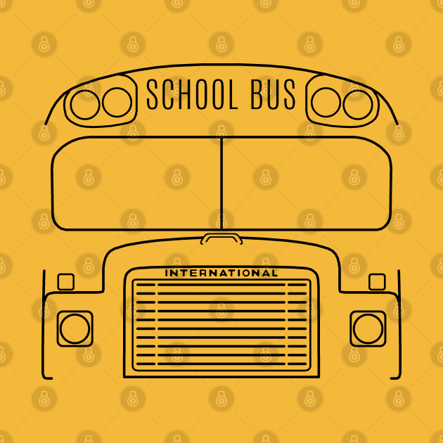 International Harvester Loadstar 1700 classic school bus black outline graphic by soitwouldseem