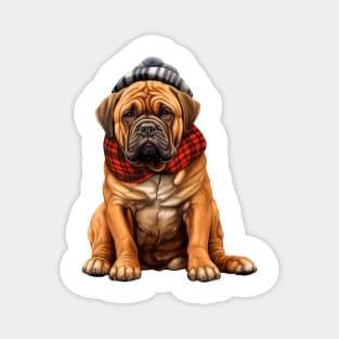 Winter Bullmastiff Dog Magnet