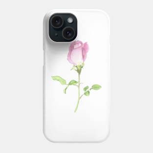 Pink rose, watercolor painting Phone Case