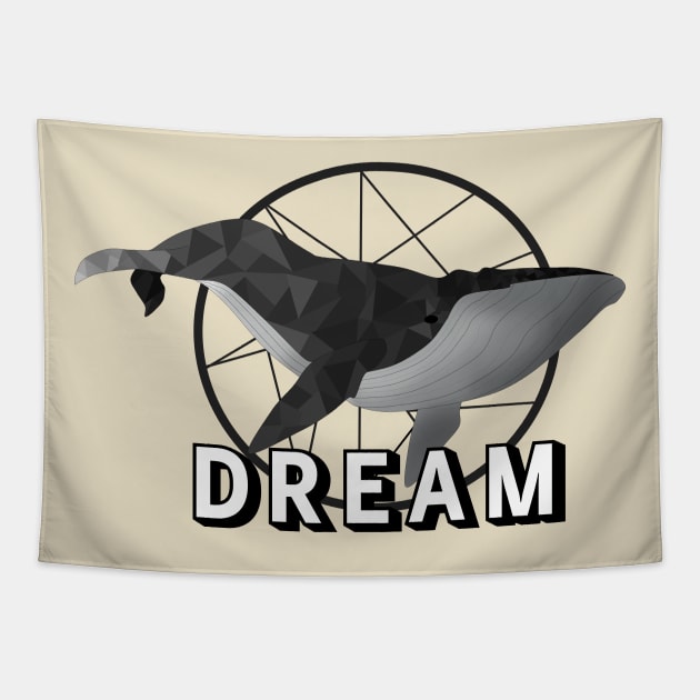 Black dream whale Tapestry by Faq-Qaf