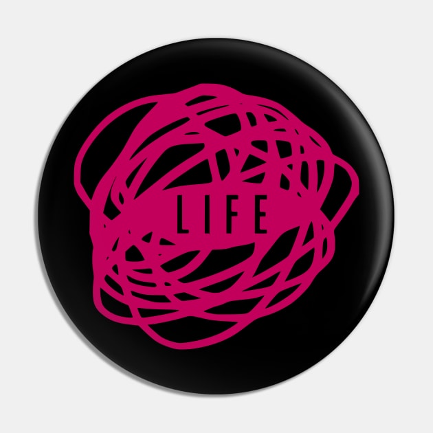 Life is a Mess PINK Pin by prettyinpunk