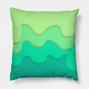 Mint colored background with waved pattern and gradient Pillow