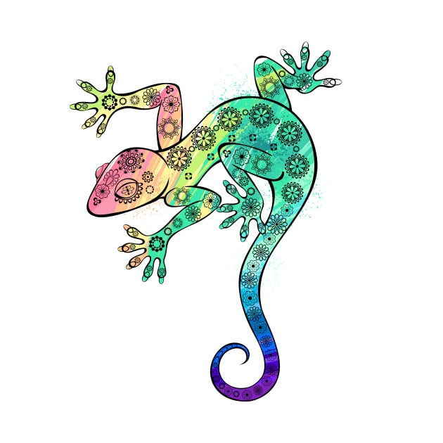 Rainbow Gecko by Blackmoon9