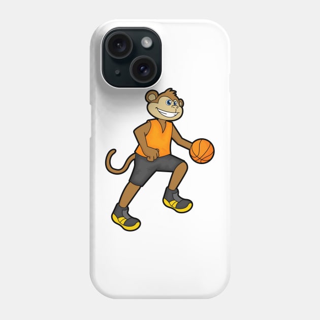 Monkey at Basketball Sports Phone Case by Markus Schnabel