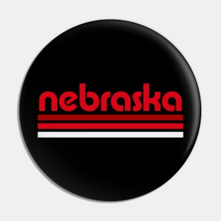 Retro Nebraska Stripes Pin