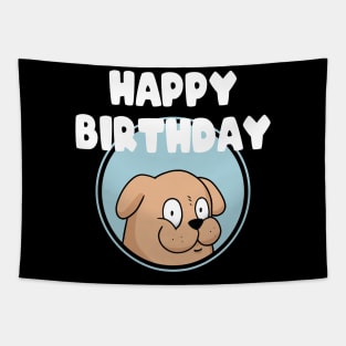 Happy Birthday Best Dog Dad Funny Pug Lover Party Tapestry