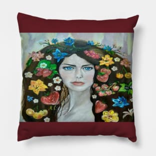 The Portrait of the Girl (Stylized) Pillow