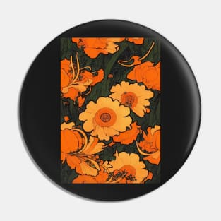 Beautiful Stylized Orange Flowers, for all those who love nature #160 Pin