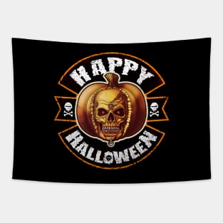 Happy Halloween, Pumpkin Skull Tapestry