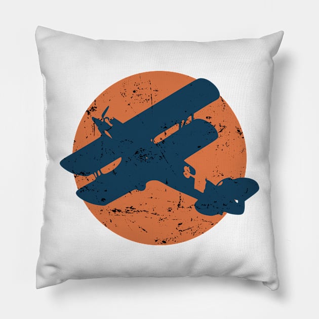 vintage minimalist plane silhouette Pillow by opooqodesign