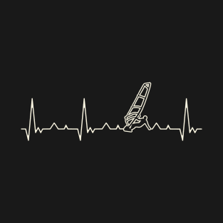 Surfer Windsurfing. Heart. Love. EKG. Pulse. Beat. T-Shirt