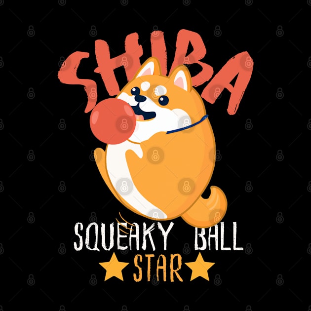 Shiba Sqeaky Ball Star, Cute Kawaii Shiba Inu by maxdax