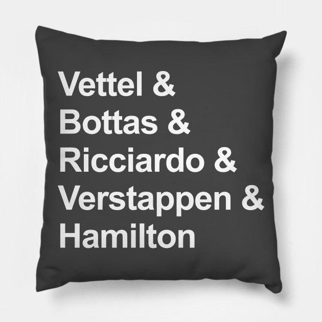 F1 2021 Favorite Drivers Pillow by Geek Tees