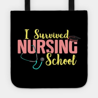 Cute I Survived Nursing School RN Nurse Graduation Tote