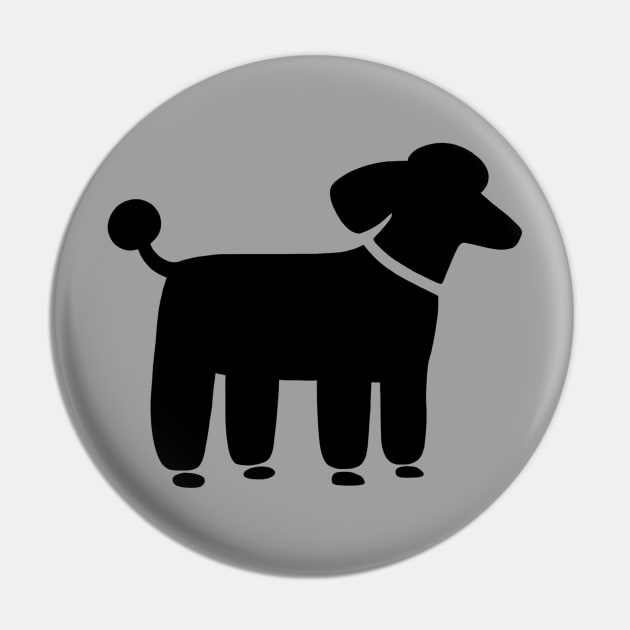 Black Poodle Dog Graphic Pin by Coffee Squirrel