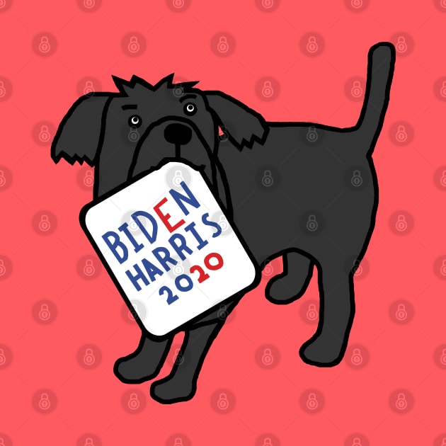 Cute Dog with Biden Harris Sign by ellenhenryart