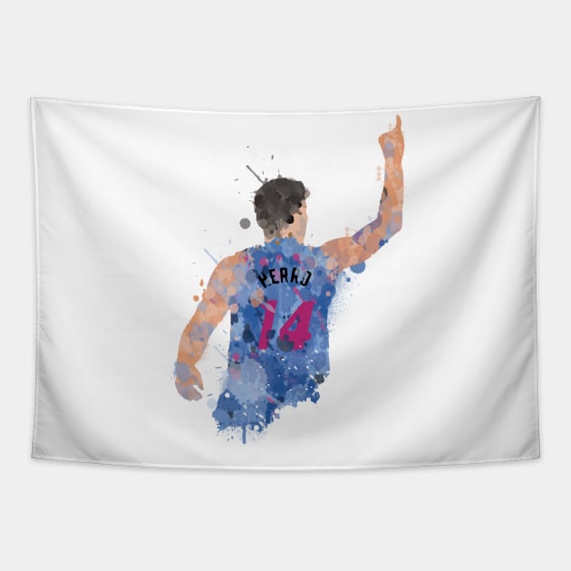 Tyler Herro Paint Splatter Art Tapestry by slawisa