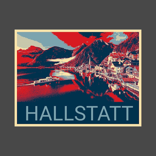 Hallstatt in Austria in Shepard Fairey style by Montanescu