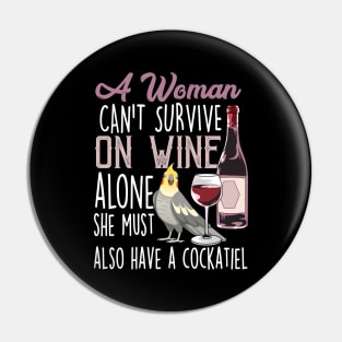 Cockatiels and Wine Bird Parrot Mom Pin