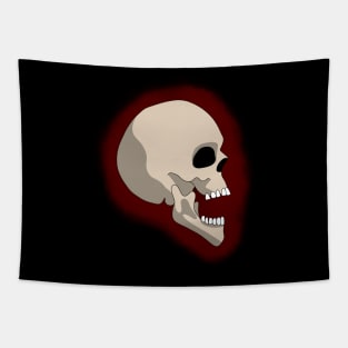 Human Skull with Red Glow Tapestry