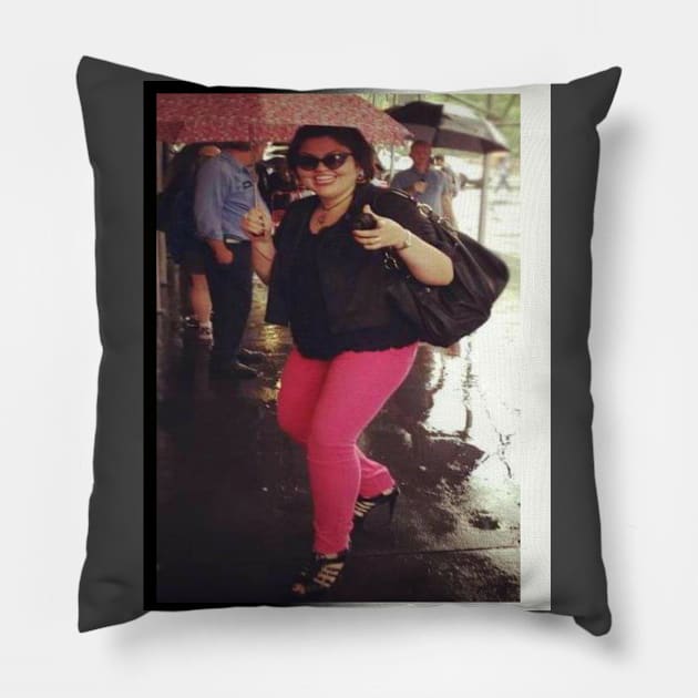 Hot Pink Cold Rain Pillow by Fannytasticlife