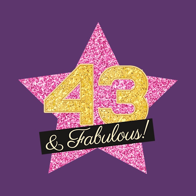 43rd Birthday Gifts Women Fabulous - Pink Gold by BetterManufaktur