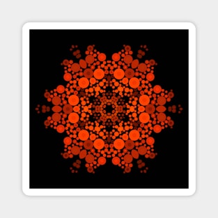 Dot Mandala Flower Orange and Black Magnet