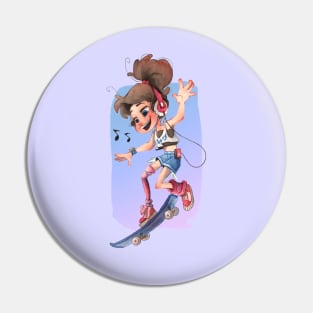 LITTLE SKATER GIRL B Pin