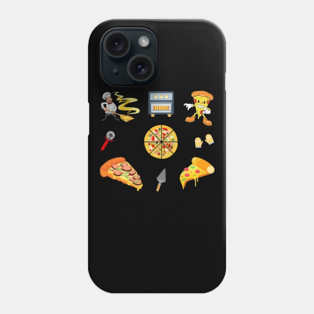 Assorted Veggie and Pepperoni Pizza Toppings Set Designs Pack Phone Case by IlanaArt
