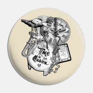 Steampunk Music Time illusions Pin