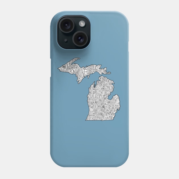 Michigan Map Phone Case by calenbundalas