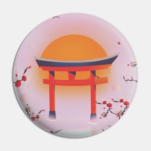 japan red arch Pin