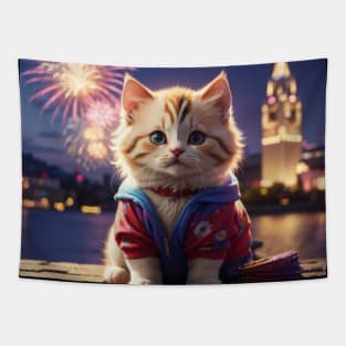 Cute Kittens And New Year Tapestry