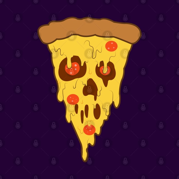 zombie pizza skull art by tita