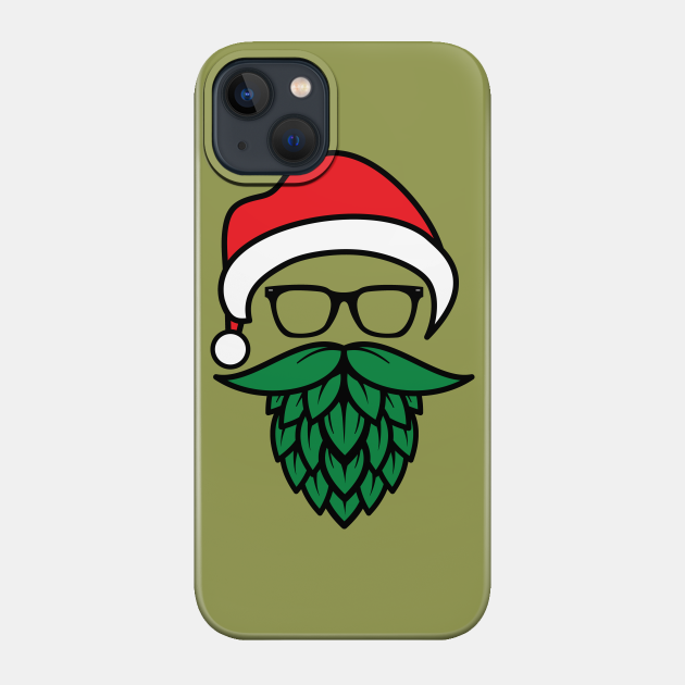 Hipster Santa Hops Beard, Beer Lover Christmas - Beer - Phone Case