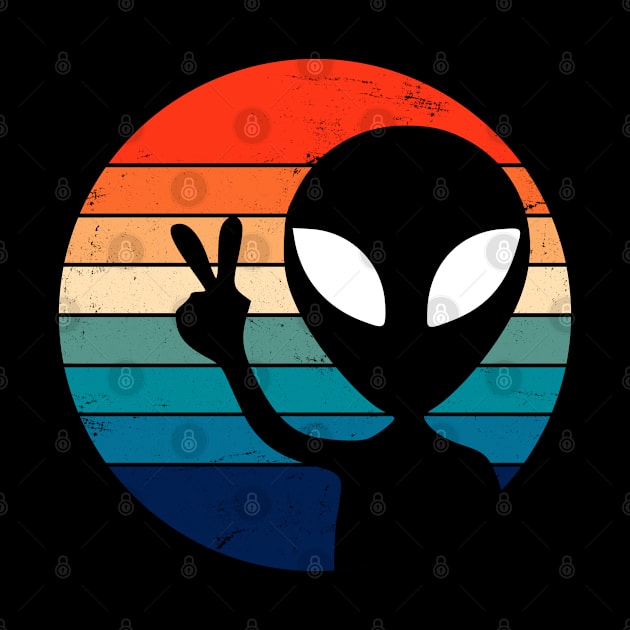 Funny Alien Retro Sunset by ShopBuzz