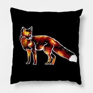 Fiery fox space animal Pillow
