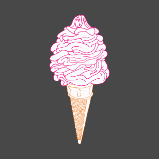 Strawberry Icecream Cone Soft Serve Whippy T-Shirt