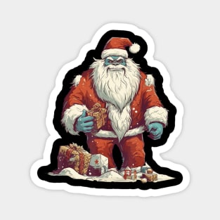 Santa Sasquatch Checking Christmas List Checklist Magnet