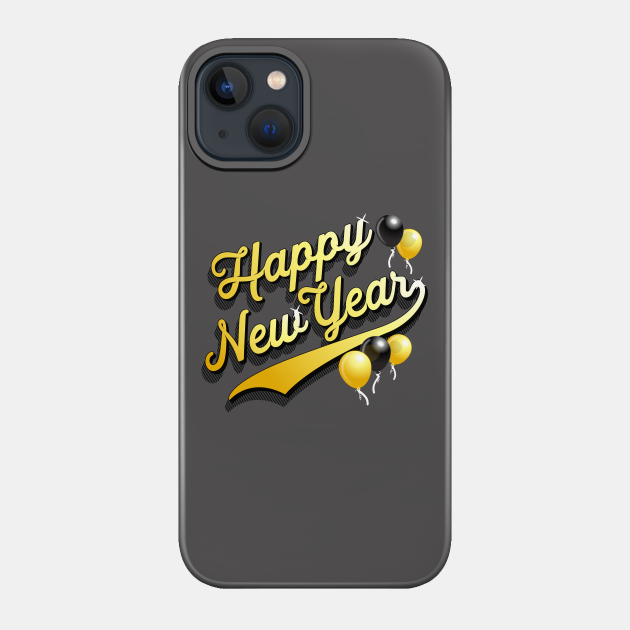 Happy New Year with Black and Gold Balloons Party Favors - Happy New Year - Phone Case