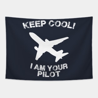 Because I'm The Captain aviation airpane pilot gift idea present Tapestry